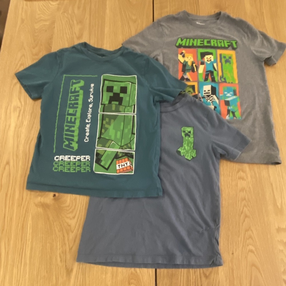 Minecraft T-Shirts‎ Lot set of 3 Youth Medium 8 Short Sleeve Old Navy